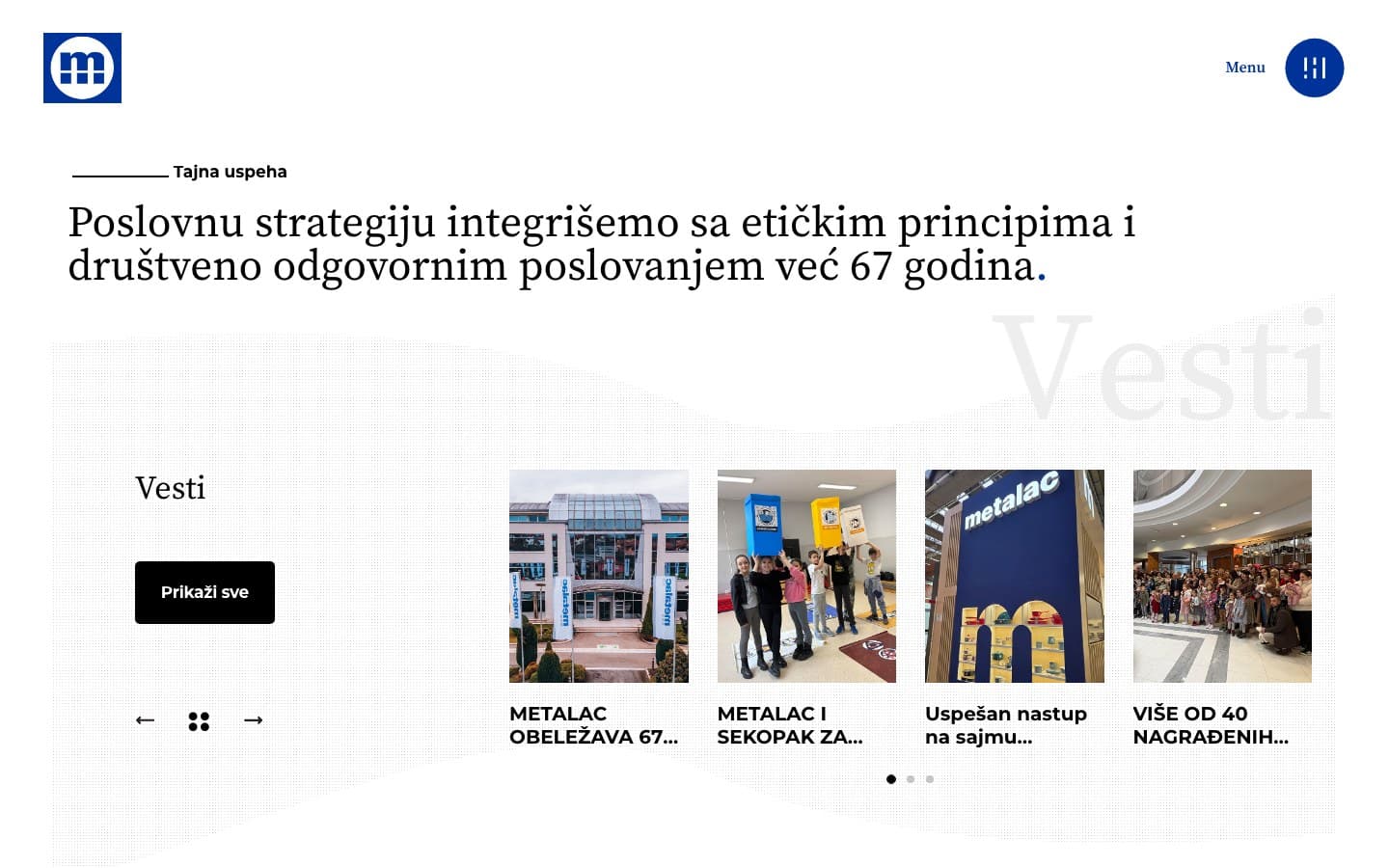 Metalac Corporate: Official corporate website for Metalac — Serbia's leading cookware manufacturer — news, sustainability reporting, product discovery, and 67-year brand heritage storytelling.