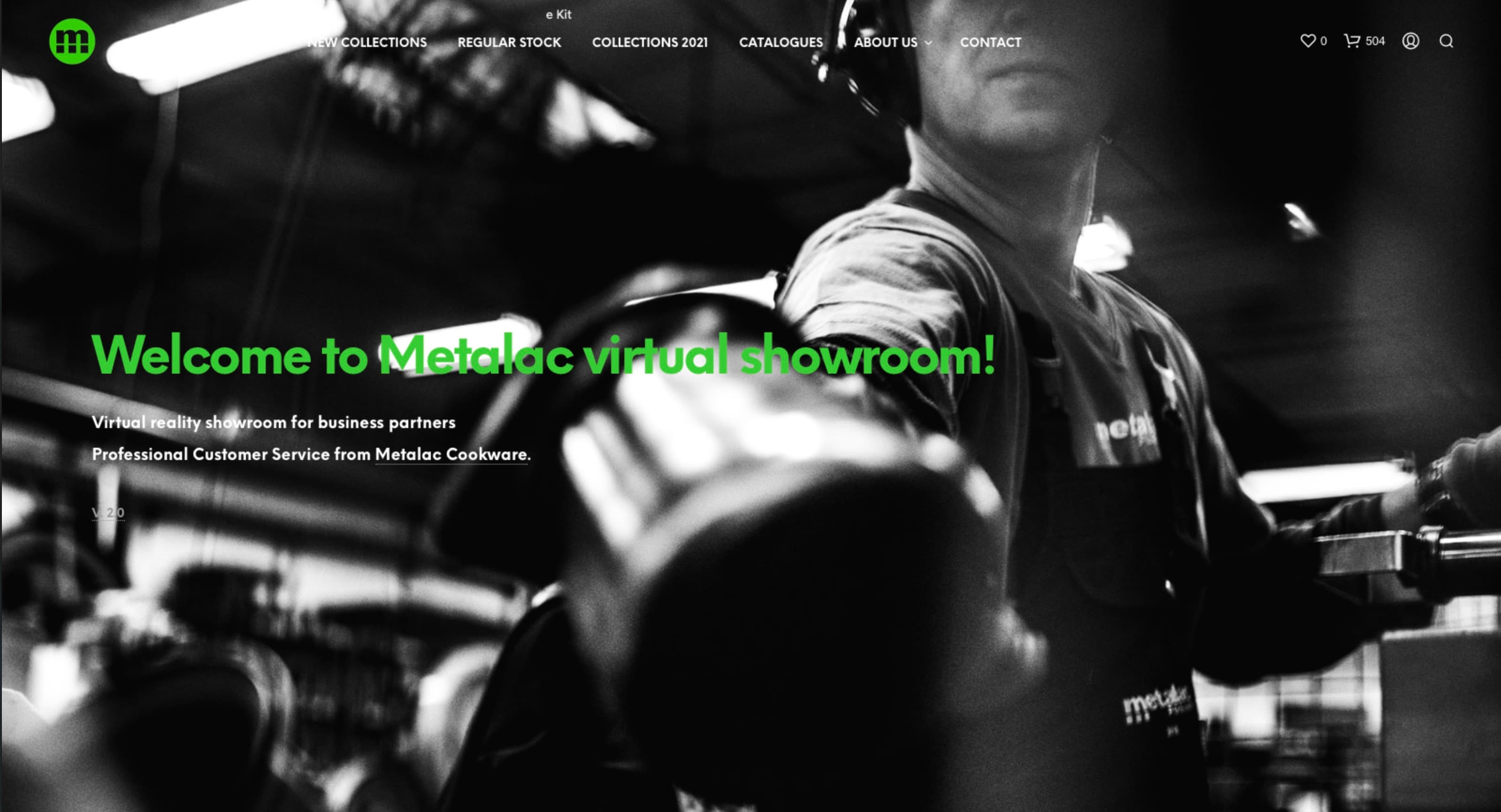 Metalac Virtual Showroom: Interactive virtual reality showroom for Metalac business partners — immersive 360° product tours, collection browsing, and professional B2B ordering for kitchen and home lines.