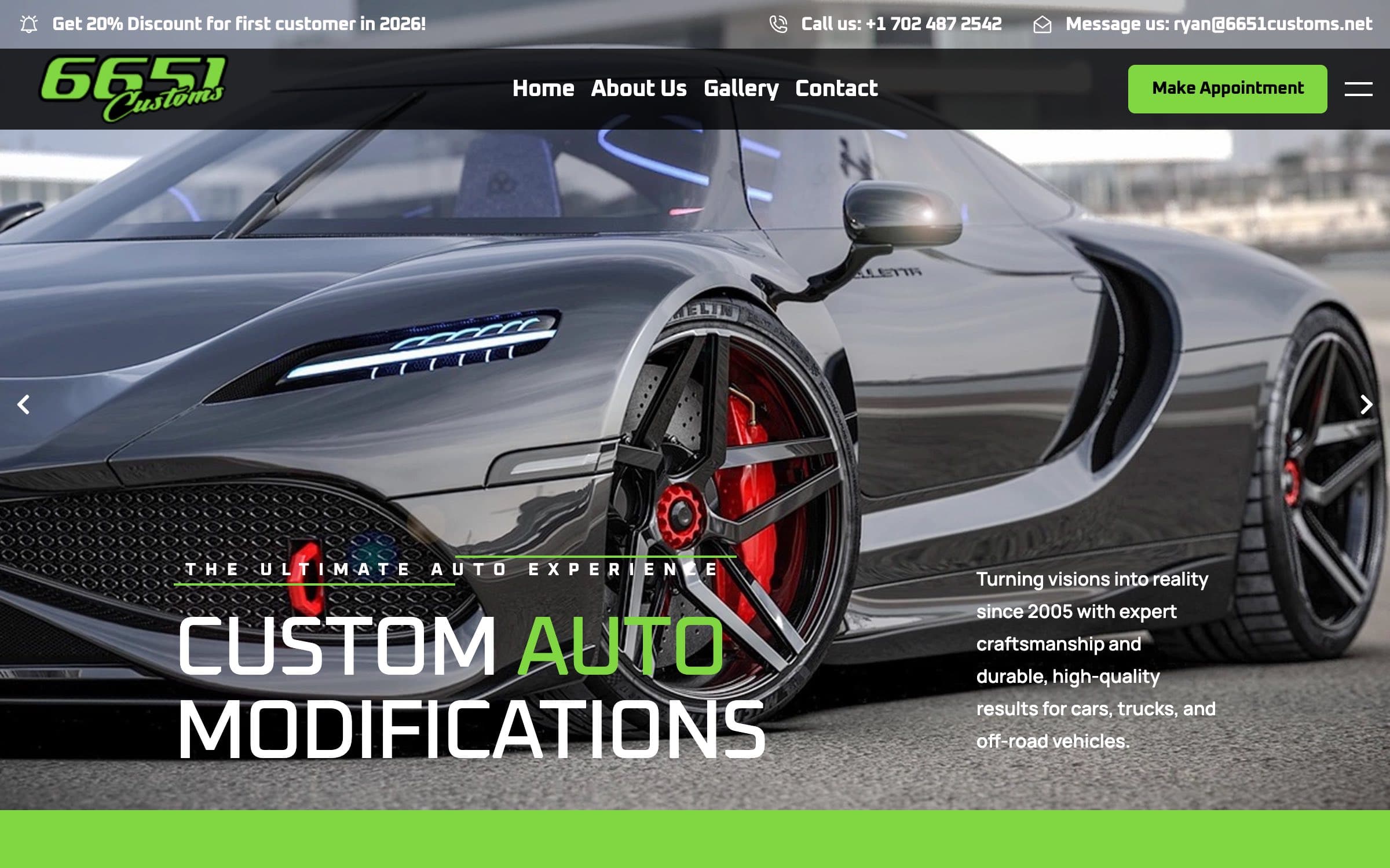 6651 Customs — Web de taller de personalización de coches — Las Vegas