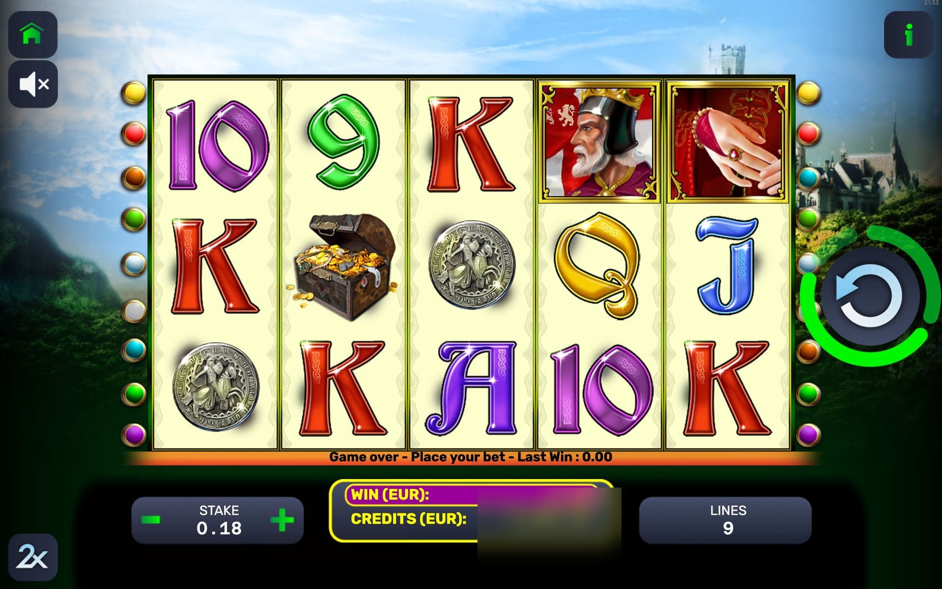 Robin Hood — base game screen (5×3 · 9 lines · 15 free games ×3)