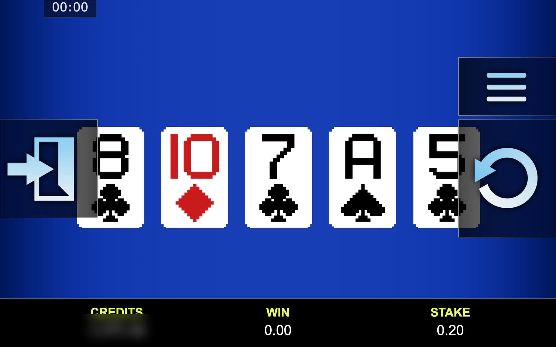 Play Poker — base game screen (Video poker · Joker)